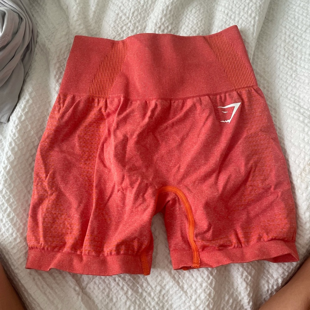 Bright Coral gymshark vital seamless shorts